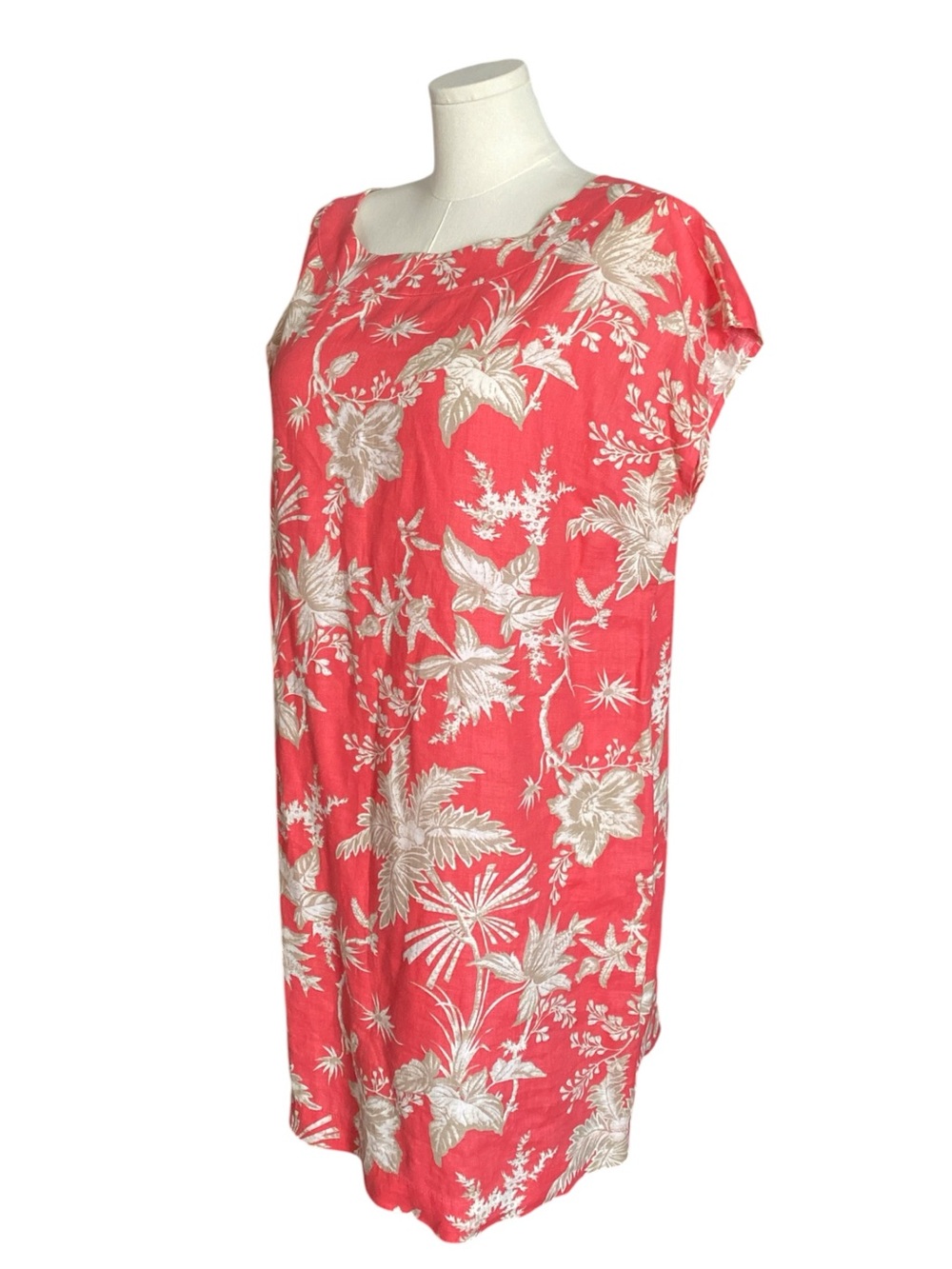 J.Jill Love Linen Tropical Floral Print 100% Linen Coastal Shift Dress Size XLP - Picture 5 of 12